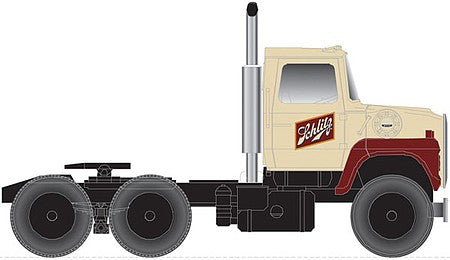 Atlas Model Railroad 60000146 N Scale Ford(R) LNT 9000 Tractor Only - Assembled -- Painted to Match Schlitz (tan, maroon) 45' Pines Trailer
