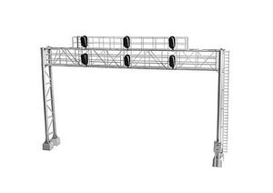 Atlas Model Railroad 70000100 HO Scale 3-Track Modern Signal Bridge - All Scales Signal System -- 6 Signal Heads