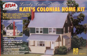 Atlas Model Railroad 711 HO Scale Kate's Colonial Home -- Kit - 4-1/4 x 5-5/8 x 5-1/8" 10.6 x 14 x 12.8cm