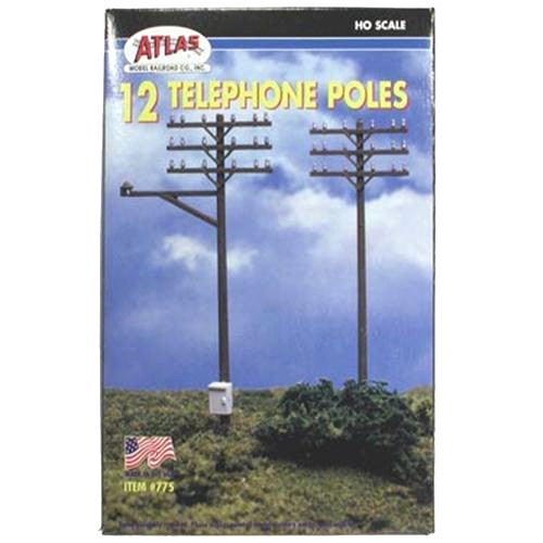 Atlas Model Railroad 775 HO Telephone Poles (12)