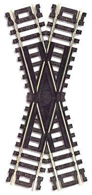 Atlas Model Railroad 839 HO Scale Snap Track Crossing -- 30 Degrees, Nickel-Silver Rail, Black Ties