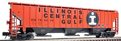 Atlas O 2001604 O Scale Pullman-Standard PS-4750 Covered Hopper - 3-Rail - Ready to Run - Trainman(R) -- Illinois Central Gulf (orange, black)