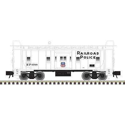 Atlas O 2001876 O Scale Bay Window Caboose -2-Rail - Ready to Run - Trainman(R) -- Union Pacific 4709 (Railroad Police, white, black, red, blue)