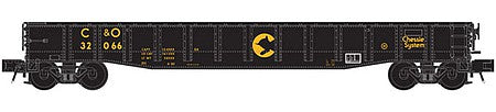 Atlas O 2002118 O Scale 52' 6" Gondola - 3-Rail - Ready to Run -- Chessie System C&O (black, yellow)