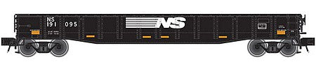 Atlas O 2002121 O Scale 52' 6" Gondola - 3-Rail - Ready to Run -- Norfolk Southern (black, white, yellow conspicuity marks)