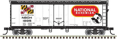 Atlas O 2002316 O Scale 40' Plug-Door Boxcar - 3-Rail - Ready to Run -- National Bohemian (white, red, black, gold)