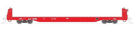 Atlas O 2002667 O Scale 62' Short Bulkhead Flatcar - 2-Rail - Ready to Run - Trainman(R) -- Allegheny and Eastern (red)
