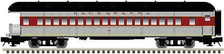 Atlas O 2002720 O Scale 60' Heavyweight Observation - 3-Rail - Ready to Run - Trainman(R) -- Delaware, Lackawanna & Western (gray, maroon, black)