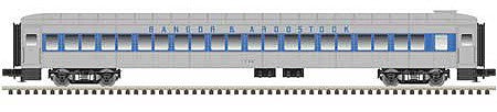 Atlas O 2002906 O Scale Pullman-Osgood Bradley Coach - 3-Rail - Ready to Run - Trainman(R) -- Bangor and Aroostook (gray, blue)