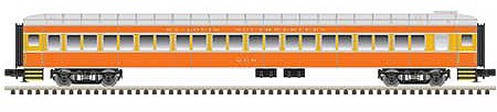 Atlas O 2002910 O Scale Pullman-Osgood Bradley Coach - 3-Rail - Ready to Run - Trainman(R) -- Cotton Belt SSW (Daylight orange, yellow, silver)