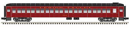 Atlas O 2002958 O Scale Pullman-Osgood Bradley Coach - 2-Rail - Ready to Run - Trainman(R) -- Lehigh Valley (red, black)