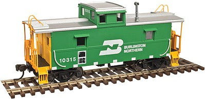 Atlas O 2003052 O Scale C&O-Style Steel Center-Cupola Caboose - 2-Rail - Ready to Run - Trainman(R) -- Burlington Northern (Cascade Green, yellow)