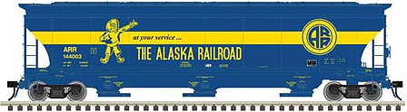 Atlas O 3001134 O Scale Trinity 5161 Cubic Foot Covered Hopper - 3-Rail - Ready to Run - Master(TM) -- Alaska Railroad (Fantasy, blue, yellow, At Your Service Slogan)