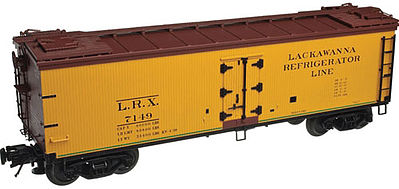 Atlas O 3001530 O Scale 40' Rebuilt Wood Reefer - 3-Rail - Ready to Run -- Delaware, Lackawanna & Western (orange, black)