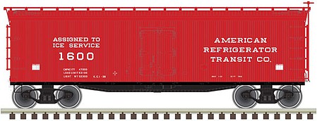 Atlas O 3001563 O Scale 40' Wood Reefer - 3-Rail - Ready to Run - Master(R) -- American Refrigerator Transit ART (red, Ice Service)