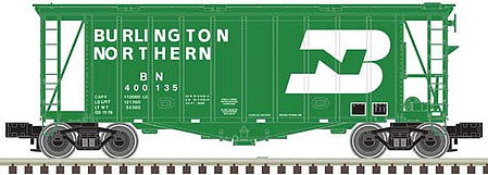 Atlas O 3002045 O Scale 40' Airslide Covered Hopper - 2-Rail - Ready to Run - Master(R) -- Burlington Northern (Cascade Green, white, Large Logo)
