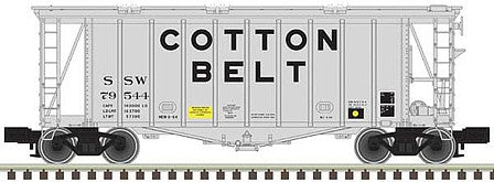 Atlas O 3002076 O Scale 40' Airslide Covered Hopper - 2-Rail - Ready to Run - Master(R) -- Cotton Belt SSW (gray, black)