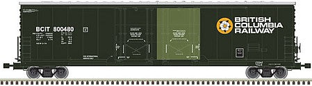 Atlas O 3002330 O Scale Evans 53' Double-Door Boxcar - 2-Rail - Ready to Run - Master(R) -- British Columbia Railway (green, light green door, Dogwood Logo)