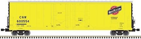 Atlas O 3002331 O Scale Evans 53' Double-Door Boxcar - 2-Rail - Ready to Run - Master(R) -- Chicago & North Western (yellow, black, red, System Logo)