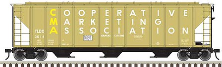 Atlas O 3002372 O Scale PS-4427 Low-Side Covered Hopper - 2-Rail - Ready to Run - Master(R) -- CMA (Boxcar Red, black)