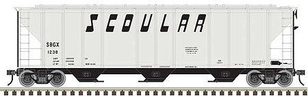 Atlas O 3002377 O Scale PS-4427 Low-Side Covered Hopper - 2-Rail - Ready to Run - Master(R) -- Scoular (gray, black)