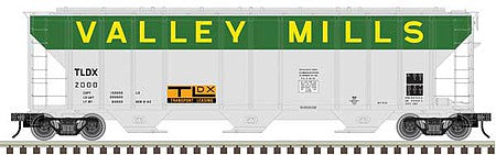 Atlas O 3002378 O Scale PS-4427 Low-Side Covered Hopper - 2-Rail - Ready to Run - Master(R) -- Valley Mills (green, gray)