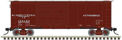 Atlas O 3002830 O Scale 1937 AAR Double-Door 40' Boxcar - 2-Rail - Ready to Run - Master(R) -- Illinois Central (Boxcar Red, Automobile Service)