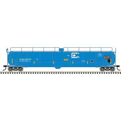 Atlas O 3003006 O Scale 33,000-Gallon Tank Car - 3-Rail - Ready to Run - Master(R) -- GNLX (blue, white, Conspicuity Stripes)