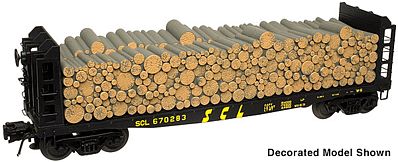 Atlas O 3003400 O Scale 42' Pulpwood Flatcar - Load - 3-Rail - Ready to Run -- Undecorated