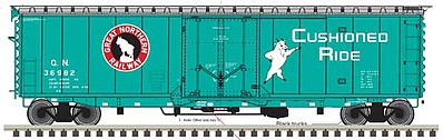 Atlas O 3003518 O Scale Pullman-Standard PS-1 50' Plug-Door Boxcar - 3-Rail - Ready to Run - Master(R) -- Great Northern (Jade Green, red, black, Standing Rocky Logo)