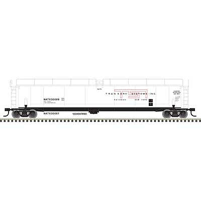 Atlas O 3004007 O Scale 33,000-Gallon Tank Car - 2-Rail - Ready to Run - Master(R) -- Transerv Systems (white, red, black)