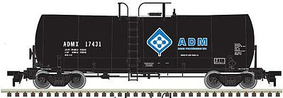 Atlas O 3004211 O Scale 17,600-Gallon Corn Syrup Tank Car - 2-Rail Ready to Run - Master(R) -- Archer-Daniels-Midland (black, blue, Molecule Logo)