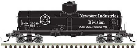 Atlas O 3004842 O Scale ACF Type 27 8,000-Gallon - 2-Rail - Ready to Run -- Hayden Newport Chemicals SHPX (black, white)