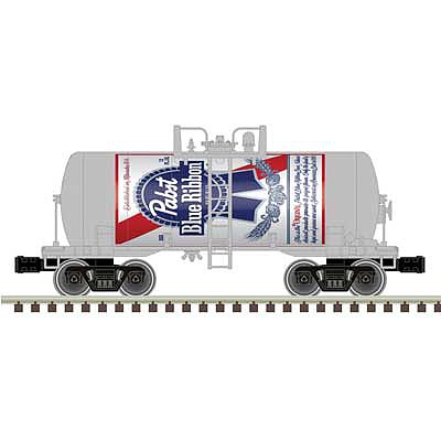 Atlas O 3004849 O Scale 8,000-Gallon Tank Car - 3-Rail - Ready to Run - Premier -- Pabst Blue Ribbon Beer (white, red, blue)
