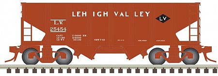 Atlas O 3005817 O Scale 55-Ton 2-Bay Open Hopper - 3-Rail - Ready to Run -- Lehigh Valley (Boxcar Red, black Diamond Logo)