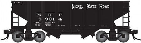 Atlas O 3005818 O Scale 55-Ton 2-Bay Open Hopper - 3-Rail - Ready to Run -- Nickel Plate Road (black)