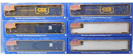 Atlas O 3006328 O Scale Jindo 53' Container 6-Pack - Assembled -- 2 Each: Pacer, Pacer 2017 Logo, CSX (Boxcar Logo)