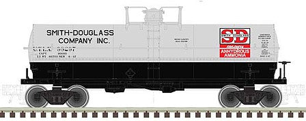 Atlas O 3006523 O Scale 11,000-Gallon Tank Car with Platform - 2-Rail - Ready to Run - Master(R) -- Smith Douglass UTLX (gray, black, red)