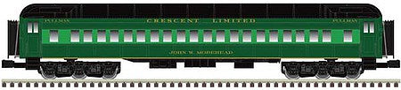 Atlas O 3007055 O Scale 70' Madison Heavyweight 4-Car Set - 3-Rail - Ready to Run -- Southern Railway Baggage, 2 Coaches, Observation (Crescent, green, black)