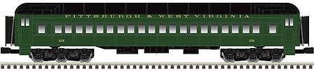 Atlas O 3007061 O Scale 70' Madison Heavyweight Baggage and Coach Set - 3-Rail - Ready to Run -- Pittsburgh & West Virginia 501, 208 (green, black)