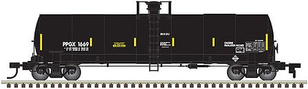 Atlas O 3007211 O Scale 17,360-Gallon Tankcar - 3-Rail - Ready to Run -- PPGX (black/yellow conspicuity stripes)