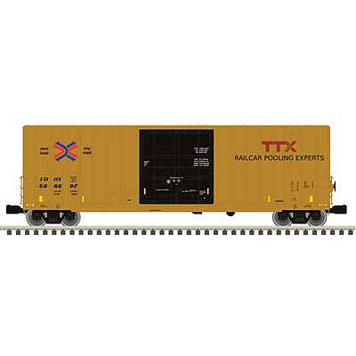 Atlas O 3007418 O Scale Gunderson 50' High-Cube Boxcar - 3-Rail - Ready to Run - Premier -- TTX (yellow, black, Forward Thinking Logo)