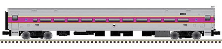 Atlas O 3009028 O Scale Comet II Commuter Cab Car - 2-Rail - Ready to Run -- Massachusetts Bay Transit Authority MBTA 1644 (silver, purple)