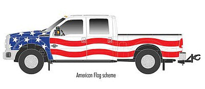 Atlas O 3009912 O Scale 2016 Ford F-250 XLT Pickup Truck - Assembled -- American Flag Scheme