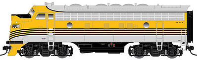 Atlas O 30124037 O Scale EMD F7A Early Phase 1 Double Headlight - Unpowered -- Denver & Rio Grande Western #5584 (4-Stripe, Aspen Gold, silver, black)