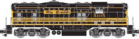 Atlas O 30150020 O Scale EMD GP7 Phase II - 2-Rail w/Sound & DCC - Gold -- Denver & Rio Grande Western #5111 (Early Stripe Scheme, black, Aspen Gold)