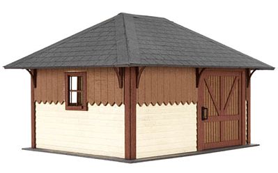 Atlas O 4001001 O Scale Section House - Kit (Laser-Cut Wood) -- 3 x 4-1/8 x 3-1/4" 7.6 x 10.5 x 8.3cm