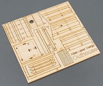 Atlas O 4001002 O Scale Outhouse - Kit (Laser-Cut Wood) -- 1-1/4 x 1-1/4 x 2-1/2" 3.2 x 3.2 x 6.4cm