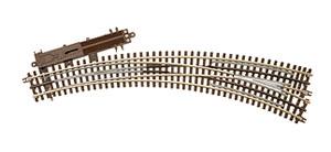 Atlas O 6077 O Scale 21st Century Track System(TM) Nickel Silver Rail w/Brown Ties - 3-Rail -- O72/O54 Curved Left Hand Turnout