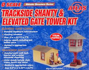 Atlas O 6903 O Scale Hillside Structure Series -- Trackside Shanty & Elevated Gate Tower Kit